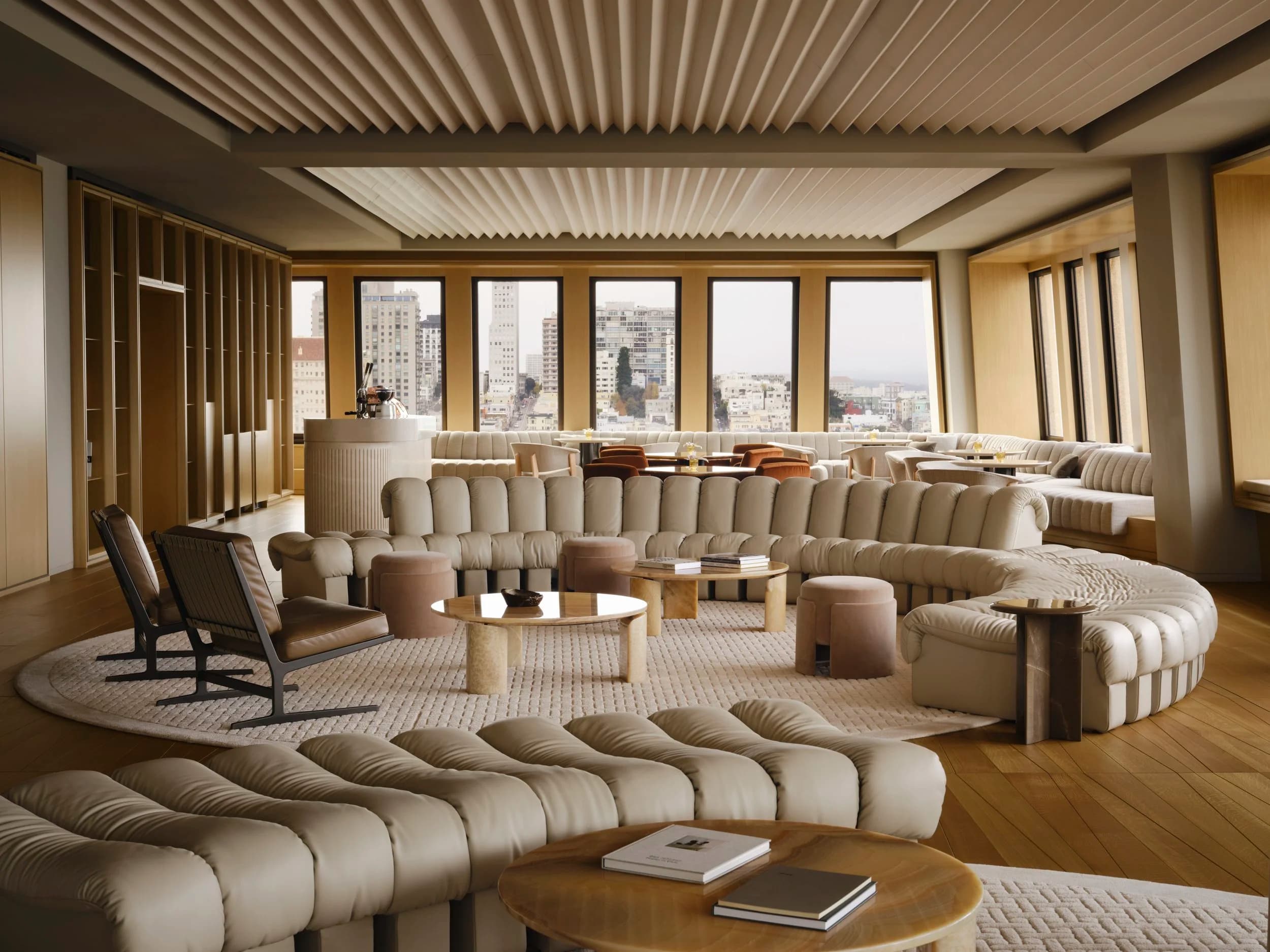 Bay Lounge — curved sofas and conversation areas